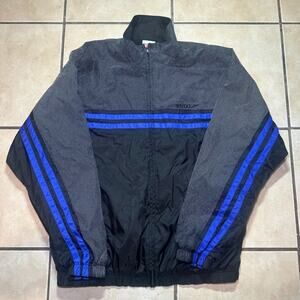 Vintage 90s Speedo Reflective Black Full Zip Track Jacket Mens Size Medium